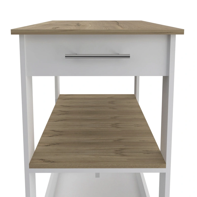 TUHOME Cala Kitchen Island 46 Kitchen Island with 2 Drawers