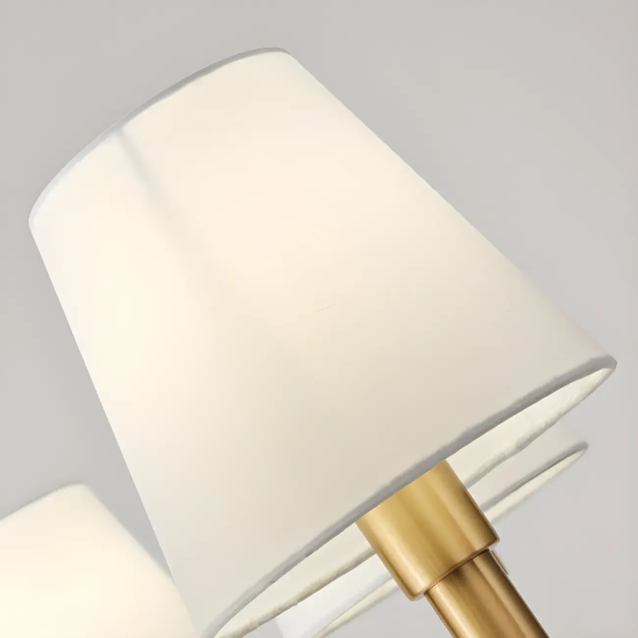 Modern 3-Light White Chandelier with Fabric Shades