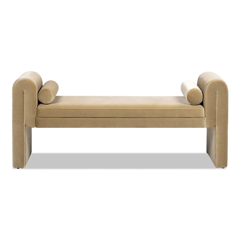 Mason 60.5 Transtional Velvet Upholstered Arched Arm Entryway Bench