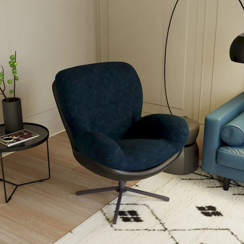 Swivel Accent Chair,Lounge Chair with Metal Base Frame,Comfy Single Leisure Sofa Chair Reading Chair with 360 Degree Swiveling