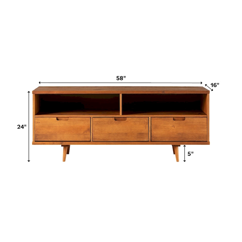 Middlebrook Alby 58-inch Mid-Century Solid Wood TV Stand