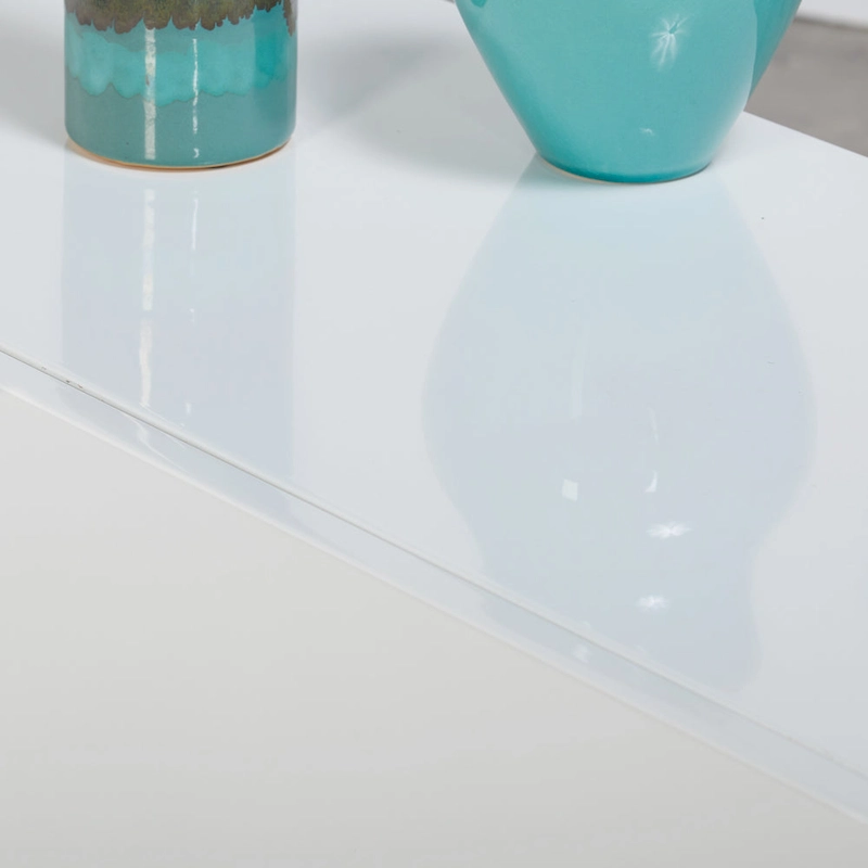 Simple Living White and Chrome Metal High Gloss Console Table