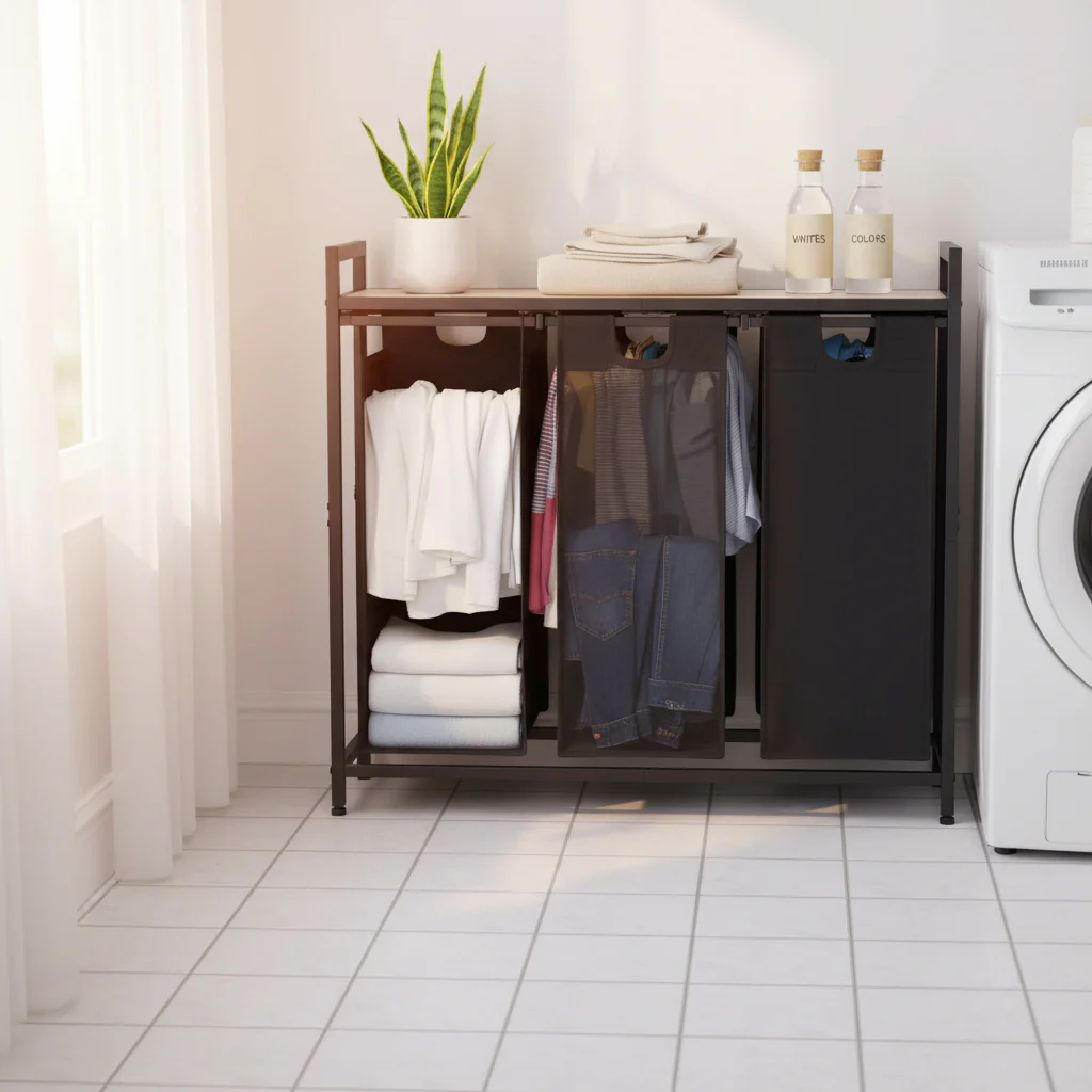 Laundry Basket, Laundry Sorter 3 Section - 36.2L x 11.81W x 28.45H