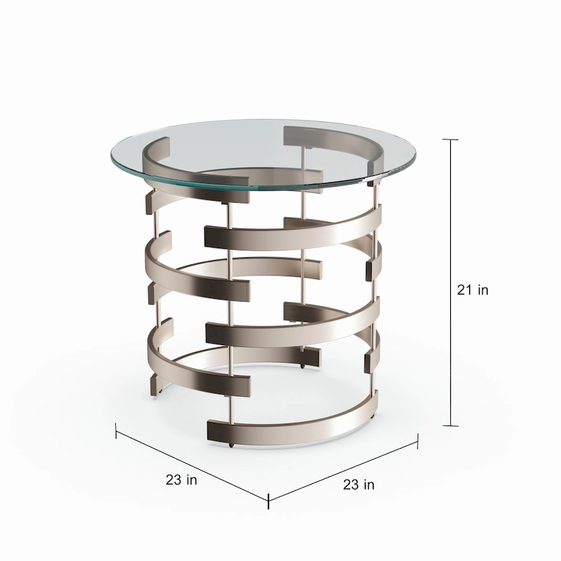 SEI Furniture Grant Champagne Metal Side Table