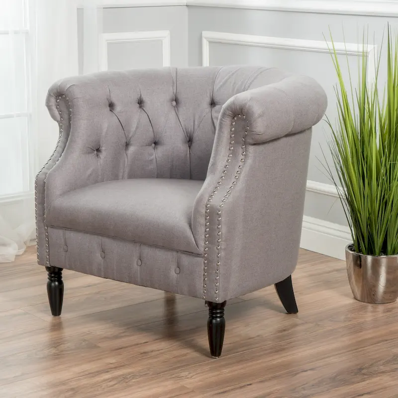 Akira Tufted Fabric Club Chair by Christopher Knight Home