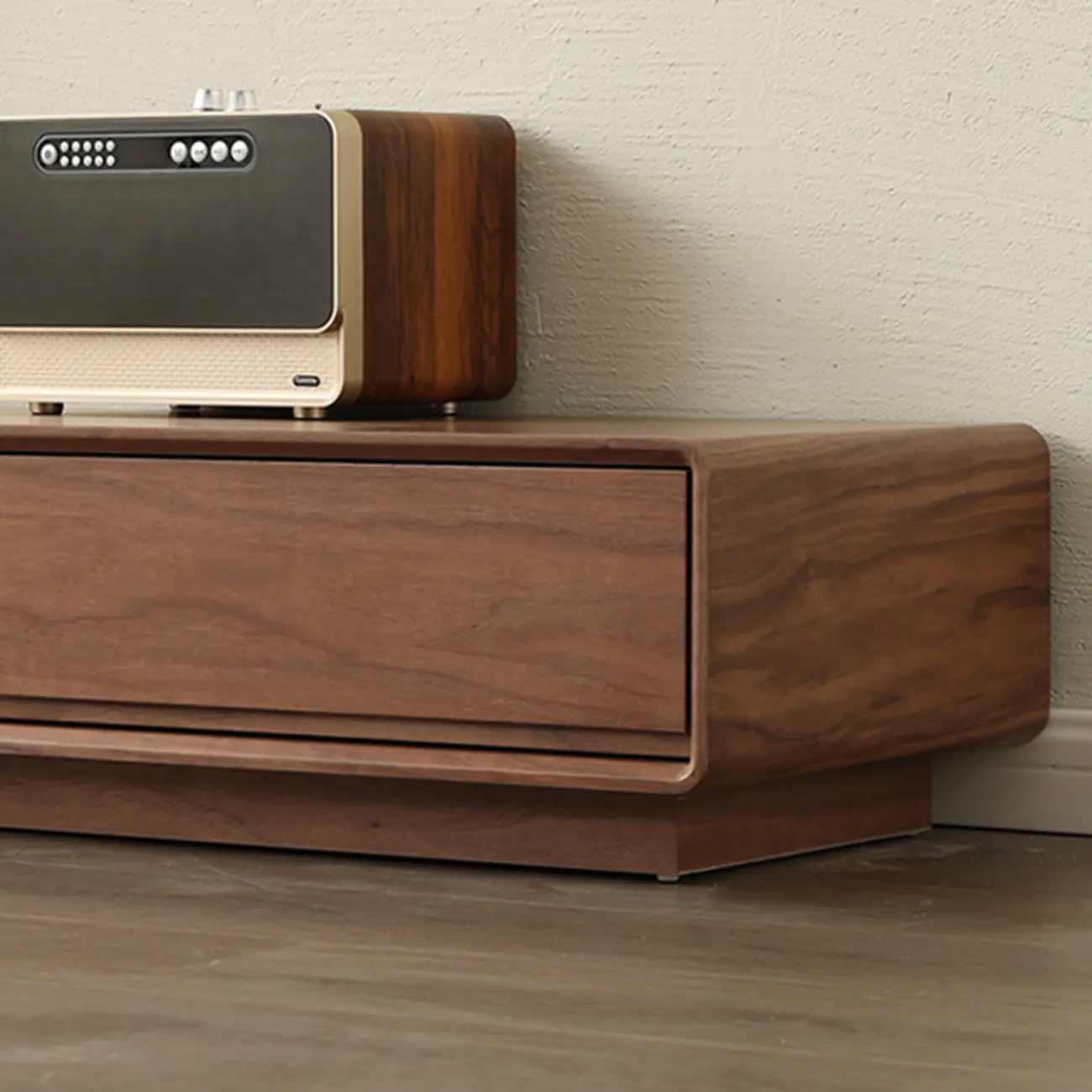 63 Brown Modern Wooden TV Stand with Cable Management