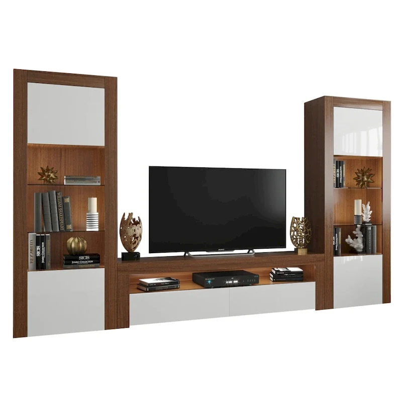 Milano Set Modern Wall Unit Entertainment Center