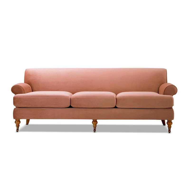 88 Inch Living Room Sofa  Three Cushion Couch with Rolled Arms and Tight Back  Minimal Assembly Required