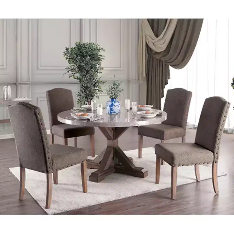 Set of 2 Silva Cushioned Wood Dining Chair Gray - HOMES: Inside + Out: Nailhead Trim, Polyester Upholstery