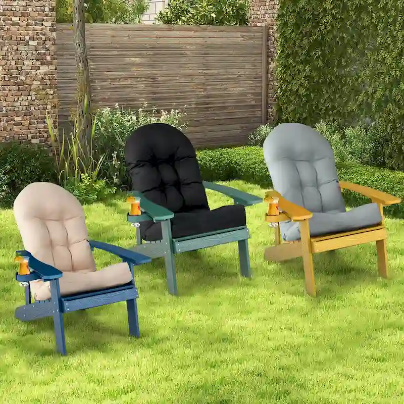 Costway Adirondack Chair HIPS Adirondack Chair with Cup Holder & - See Details