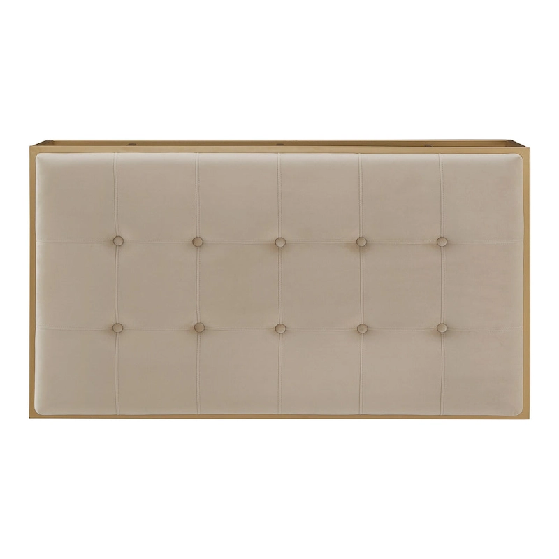 Perdita Gold Finish Velvet Rectangular Tufted Ottoman by iNSPIRE Q Bold