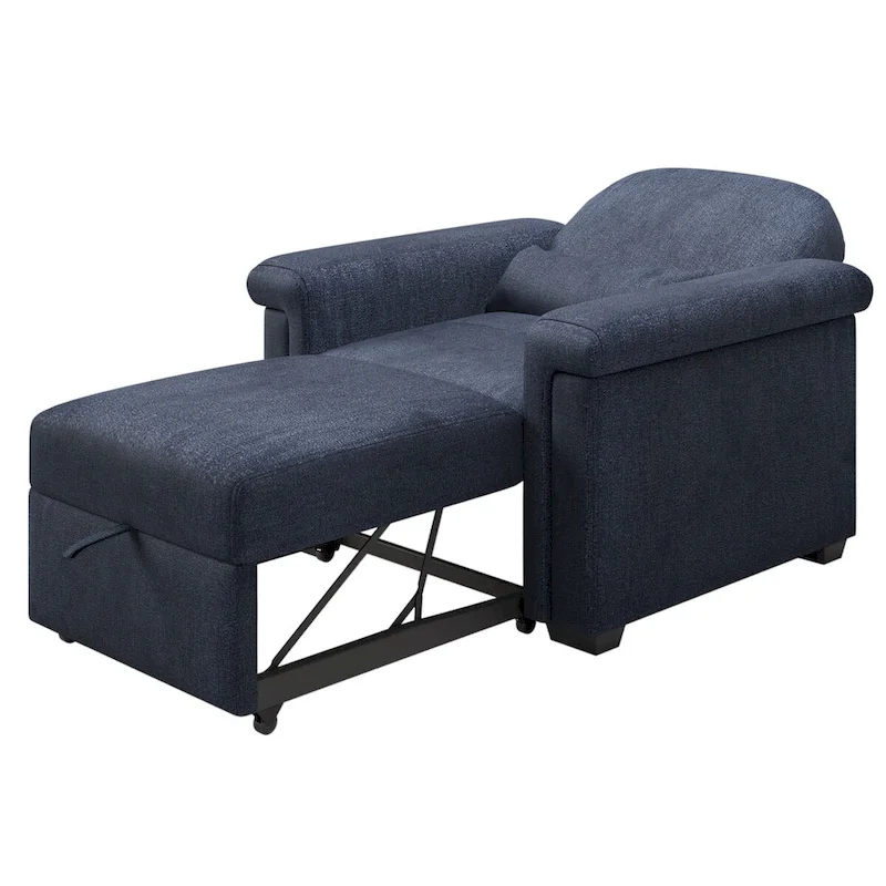 Living Room Lounger Chair 3 in 1 Convertible Sleeper Chair with Pillow