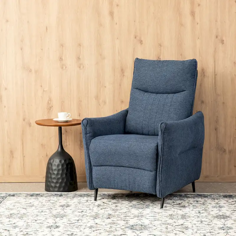 Glitzhome 41H Fabric Push Back Recliner With Ergonomic Segmented Back