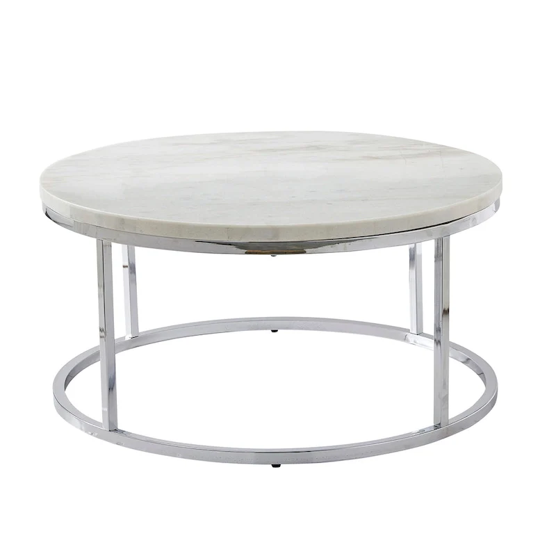 White Marble Top Round Coffee Table