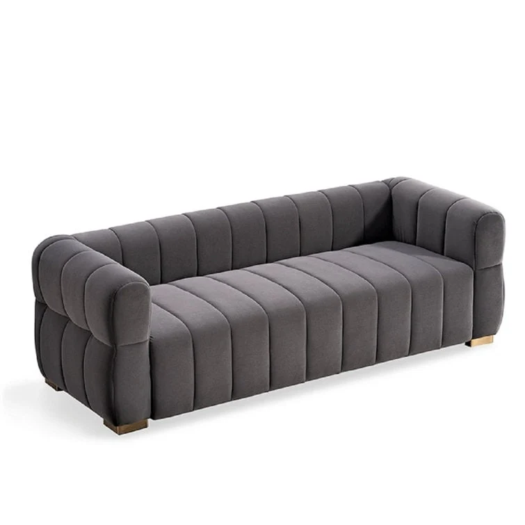 Velvet Tuxedo Arm Sofa