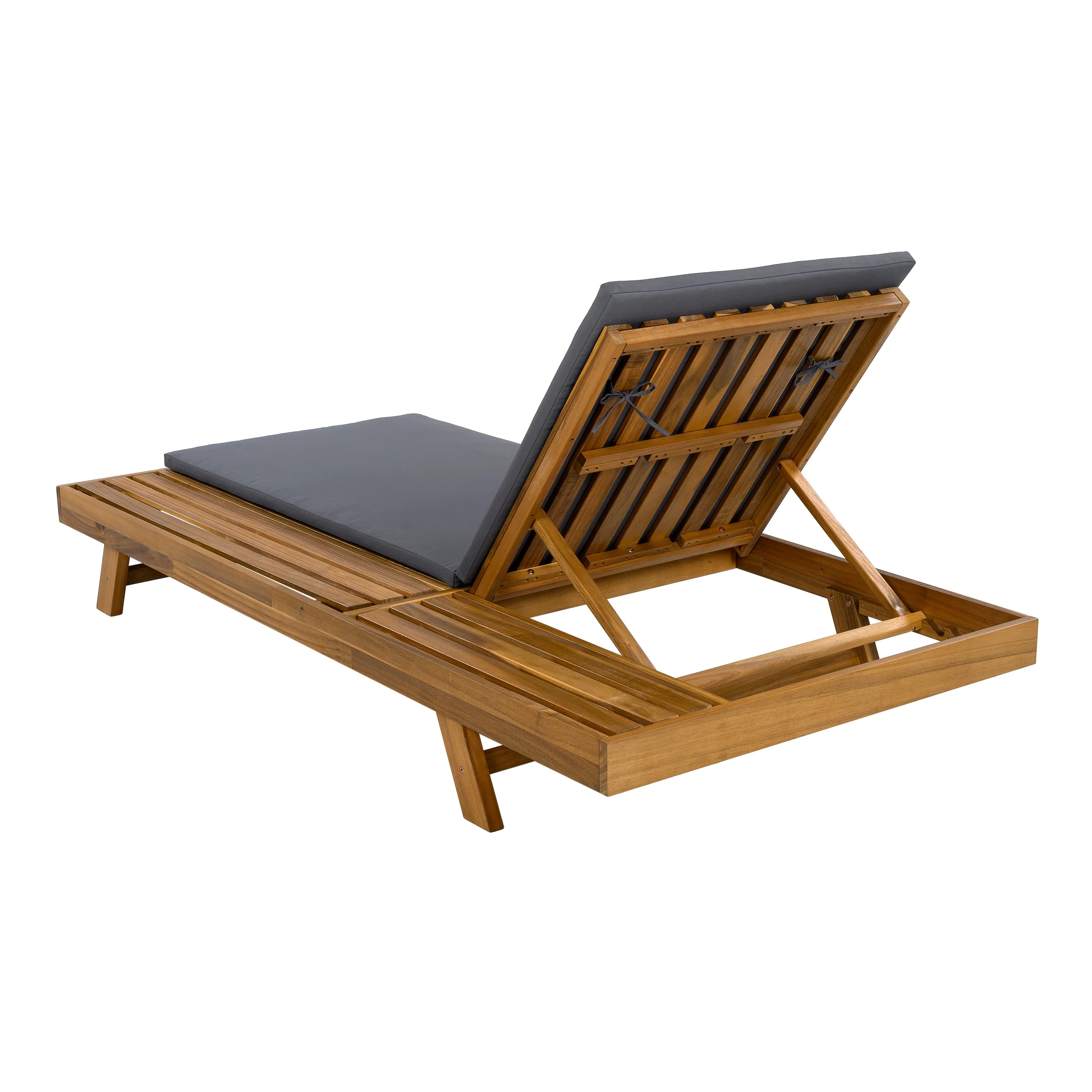 Walker Edison | Teak Lounge Chaise Sunbed