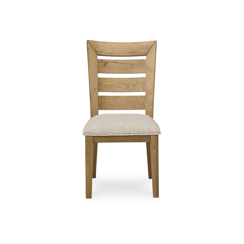 Sili 24 Inch Dining Chair Set of 2, Cushioned, Curved Ladder Back, Brown