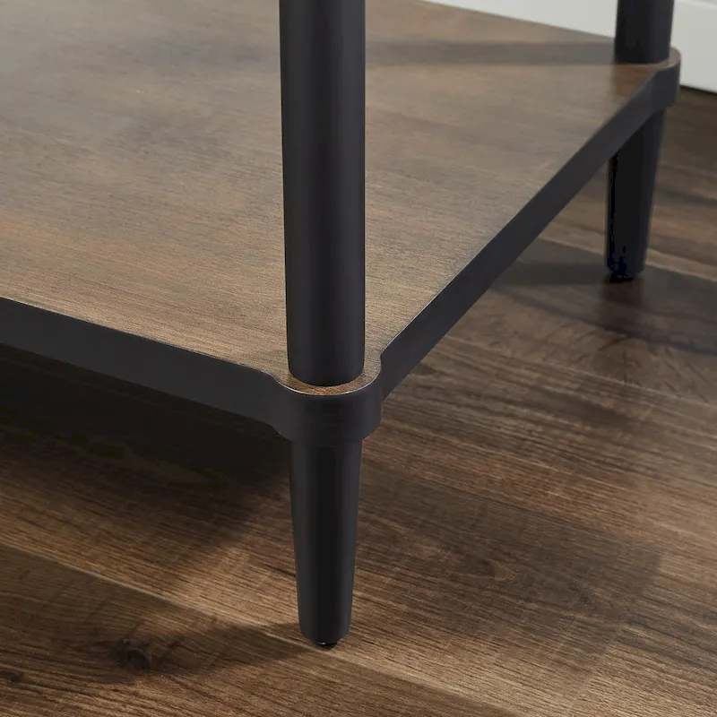 Mid-Century Side Table - Wood & Metal, 1 Drawer + Shelf, Minimalist Design, 35 lbs Capacity