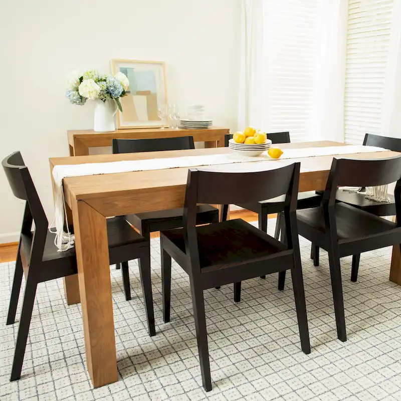 Plank and Beam 72 Modern Solid Wood Table and Chairs Dining Set