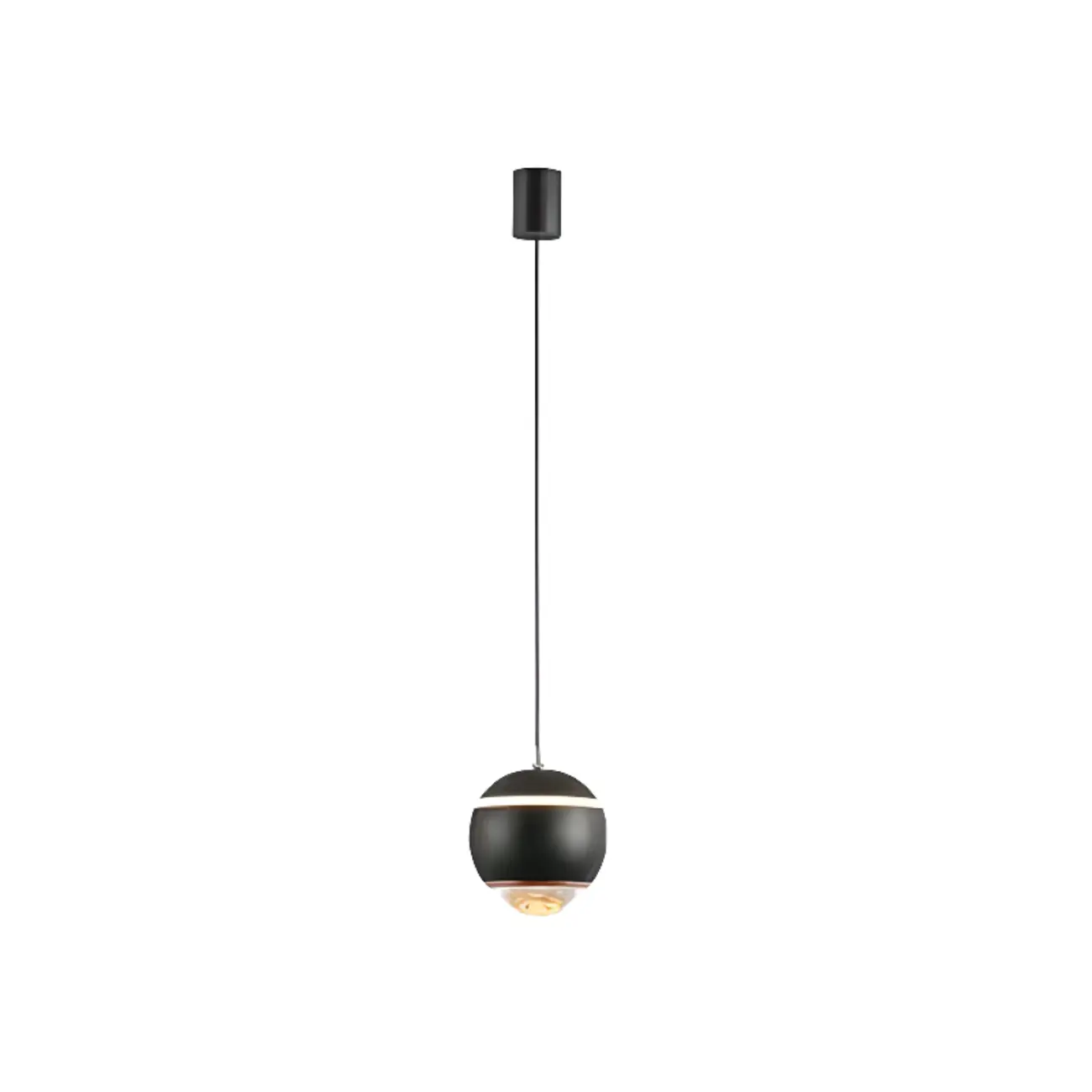 Modern Metal Glass Globe Pendant Light Warm LED