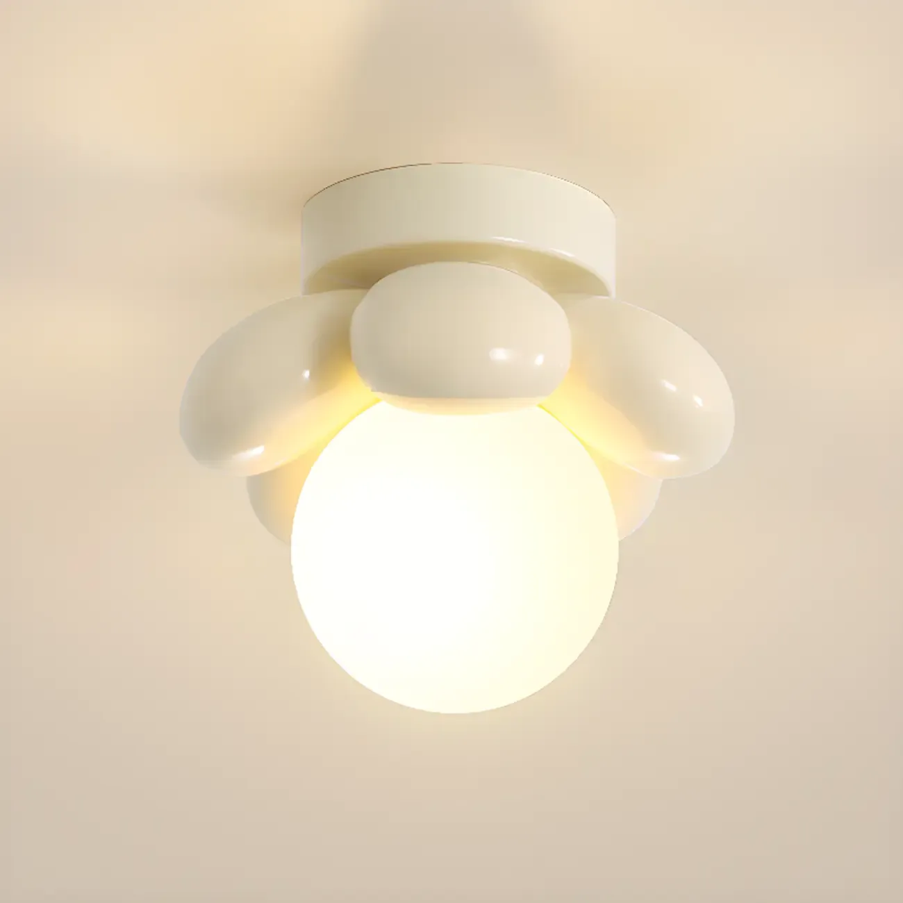 Modern Mini LED Semi-Flush Ceiling Light in Flower Shape