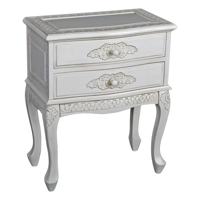 Antique White 2-Drawer End Table