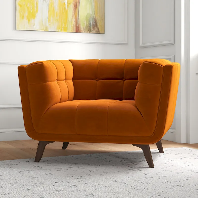 Kameron Mid Century Modern Luxury Tufted Accent Armchair