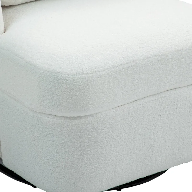 Swivel Accent chairs With Boucle Linen Fabric Set of 2