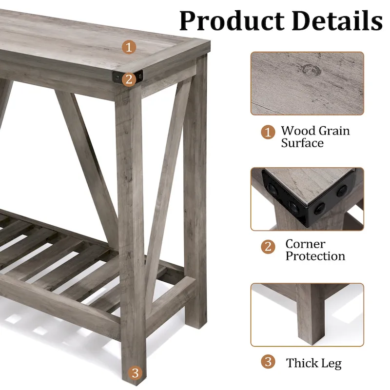 VredHom A-frame Console Table with Display Shelf
