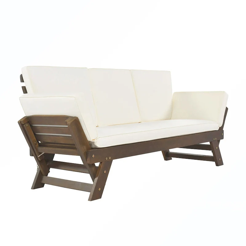 Patio Adjustable Patio Wooden Daybed Sofa