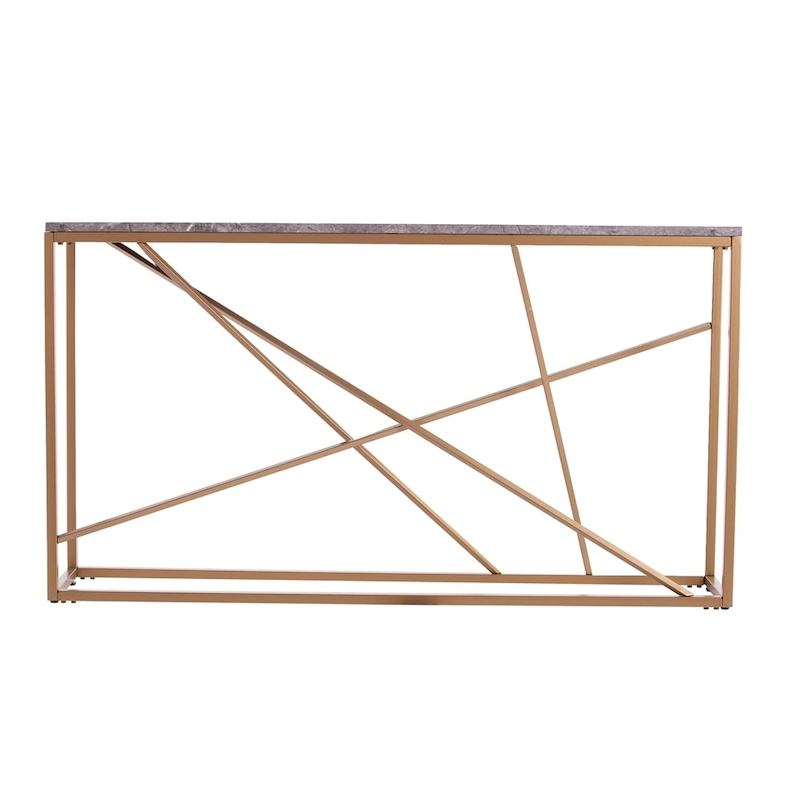 SEI Furniture Sigrid Faux Marble Skinny Console Table