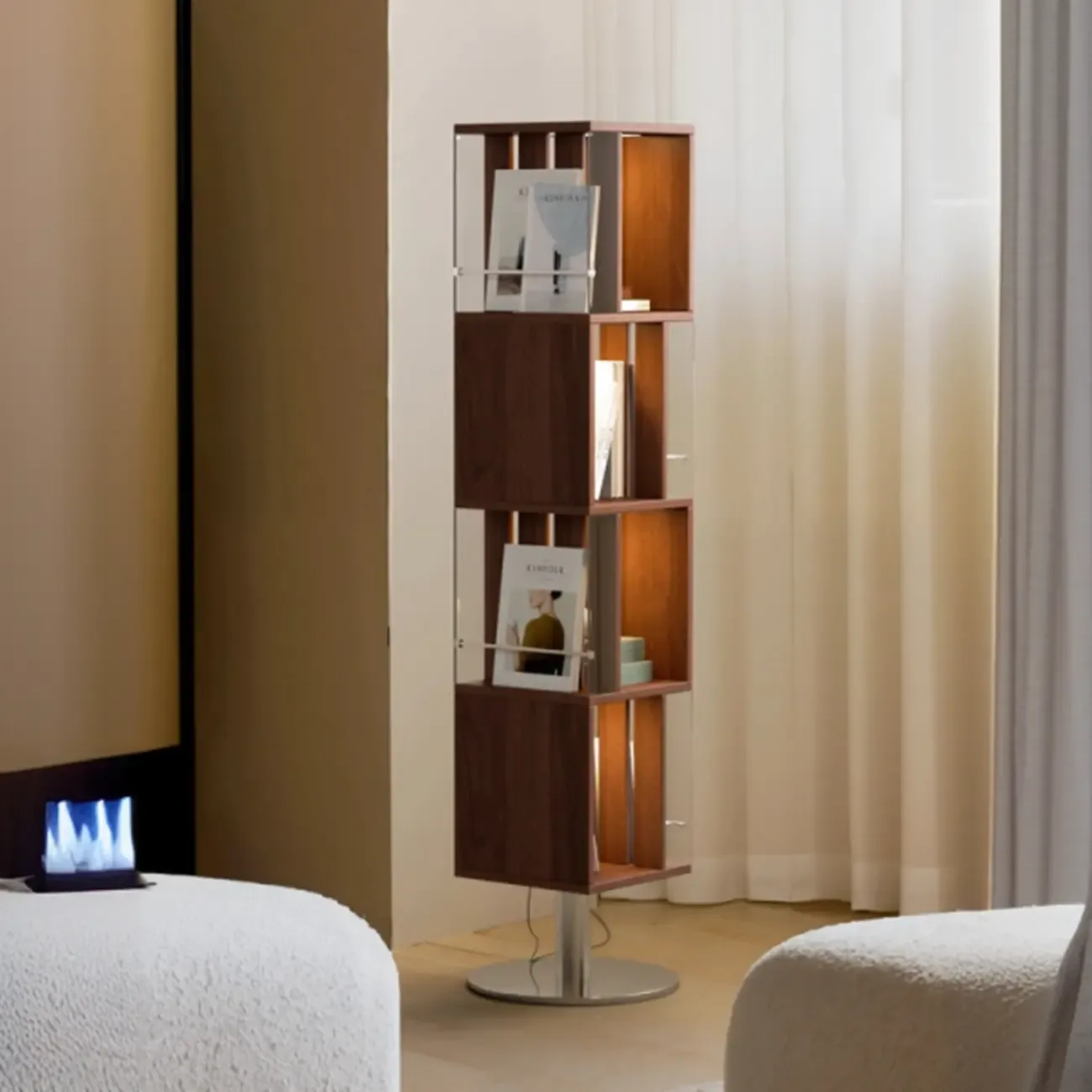 Organizing Shelf with 4 Shelves Stainless Steel Vertical Open Back