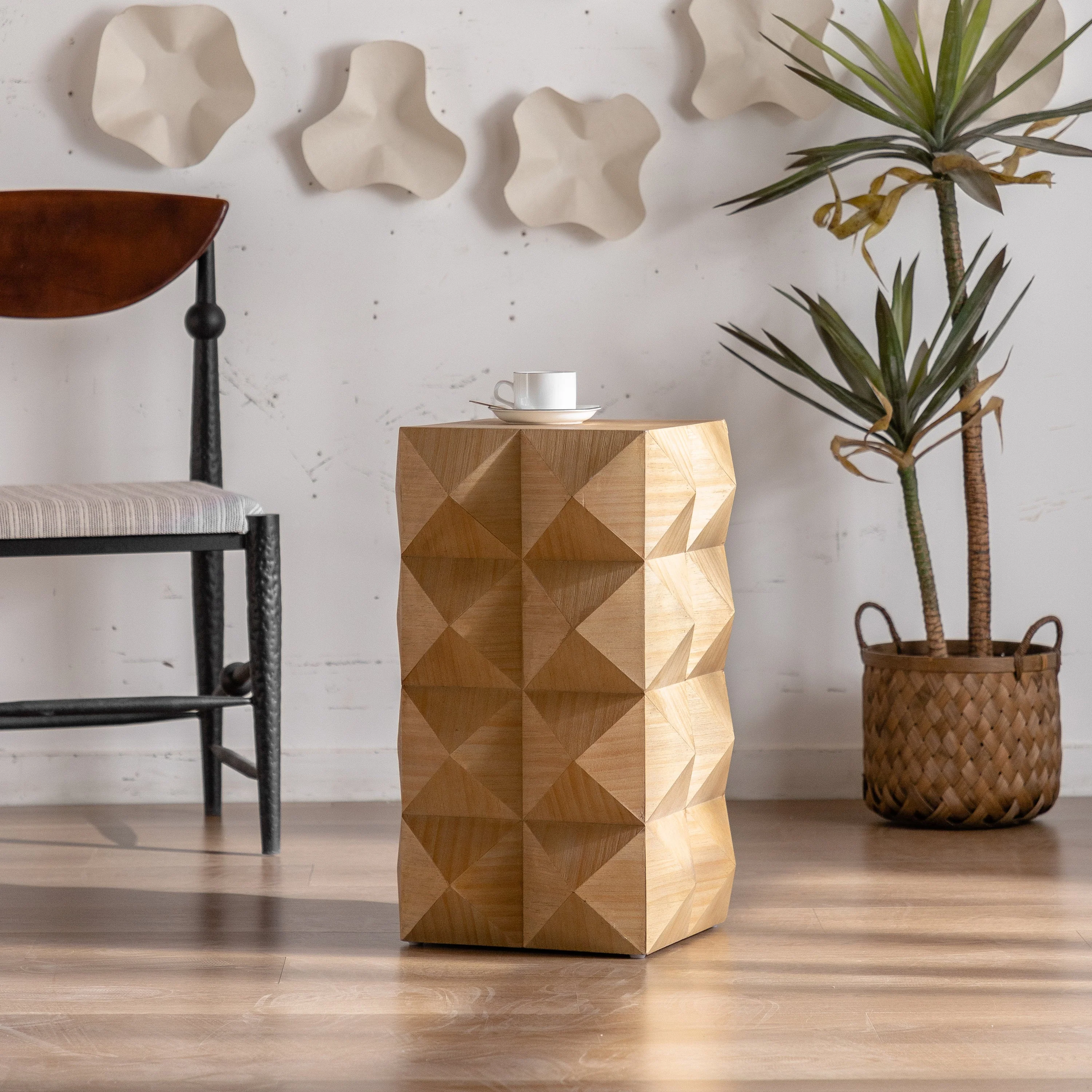 Walker Edison | Modern Embossed Pattern Side Table