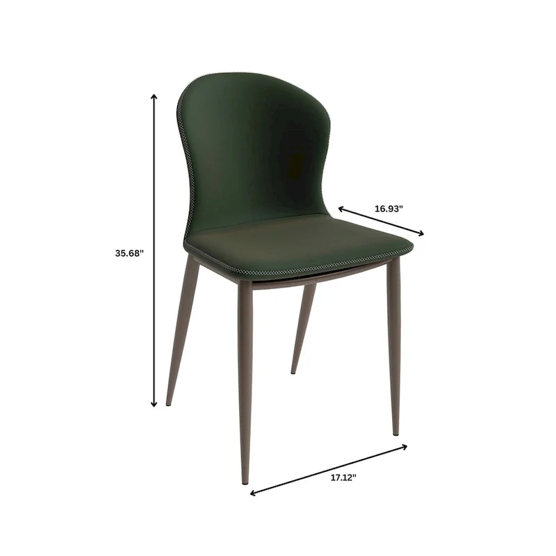 Modern Upholstered Fabric Dining Chair with Metal Legs, Mosaic Style Kitchen Side Chair