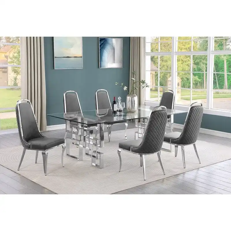 Best Quality Furniture Big Glass Table Dining Sets