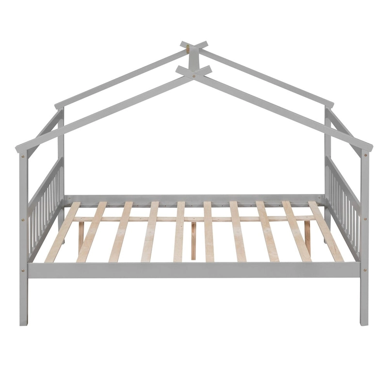 Wooden Full House Day Bed with Trundle