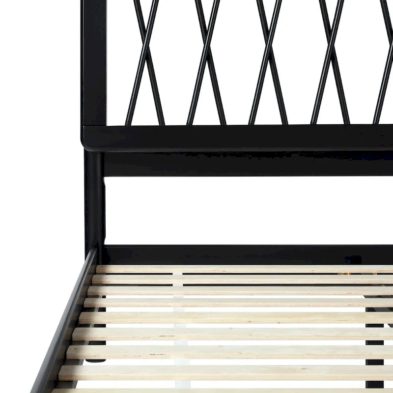 X Spindle Solid Wood Full Bed