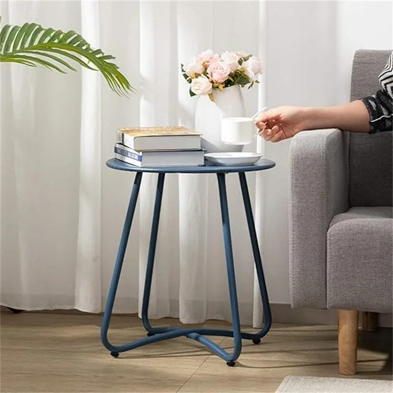 Small Round Metal Side Snack Table