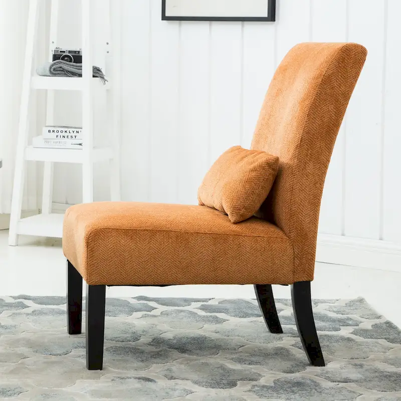 Armless Accent Chair With Pillow
