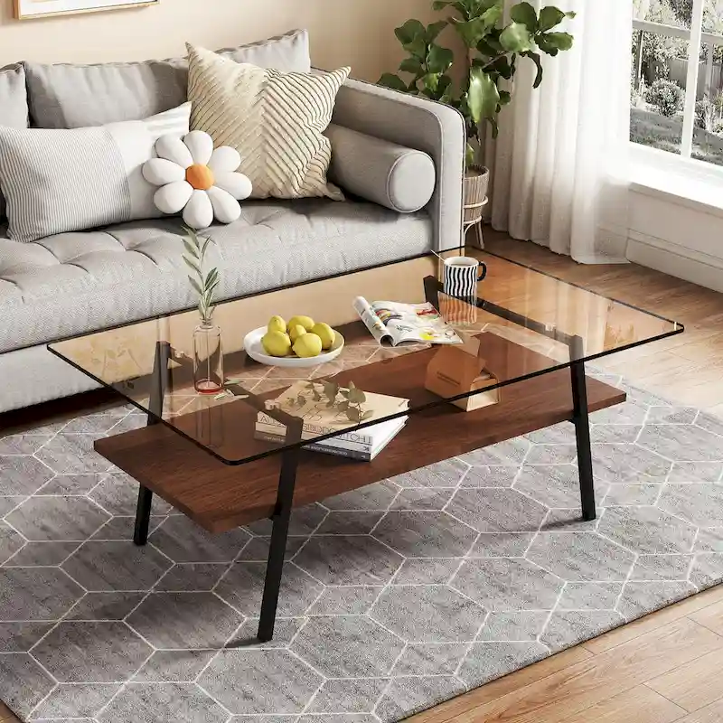 38.58 Rectangle Coffee Table with Modern Design