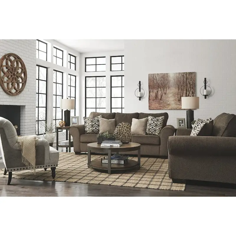 Table (Set of 3) - Light Brown/Bronze - 38 W x 38 D x 18 H