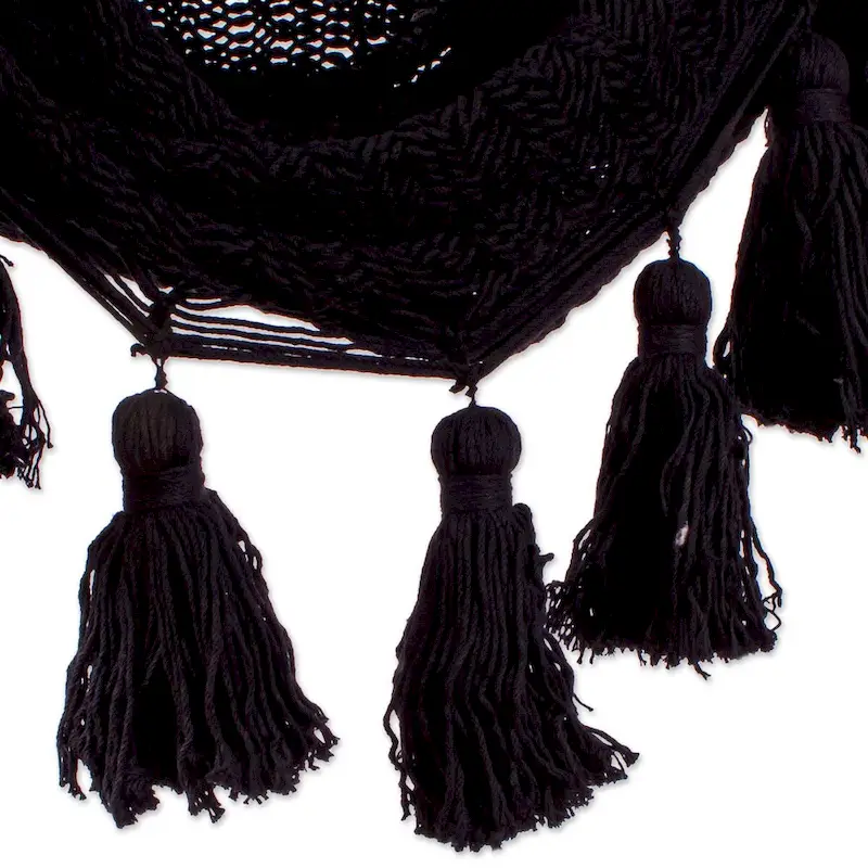 Novica Handmade Ocean Seat In Black Cotton Hammock Swing (Single)