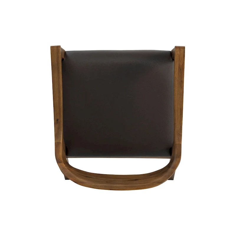 Rubberwood Dining Armchair with Faux Leather Seat
