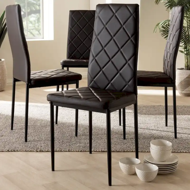 Modern Faux Leather Dining Chair 4-Piece Set