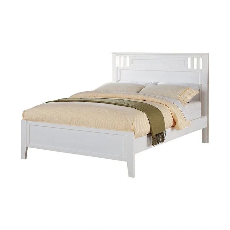Full Bed Frame with Wooden Finish - White