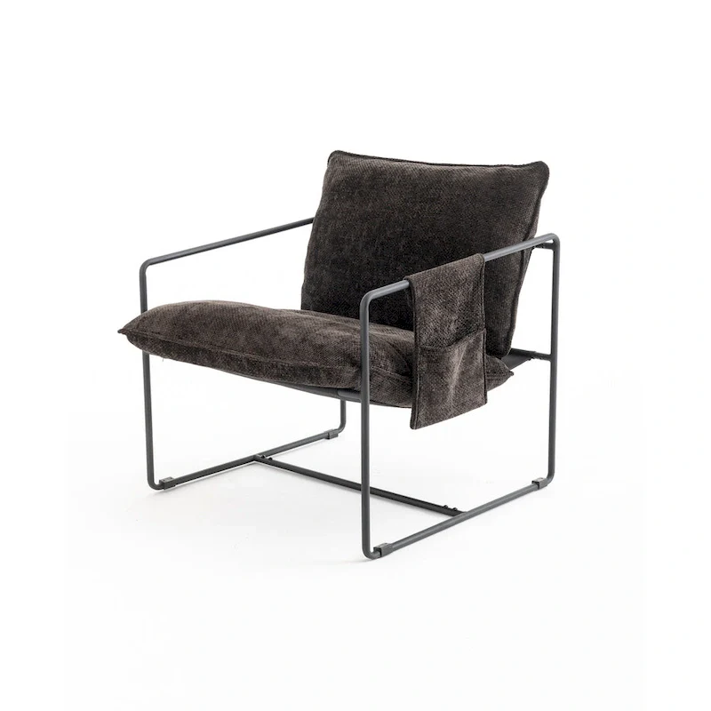 Velvet Arm Chair with Gold Metal Frame - Set of 2