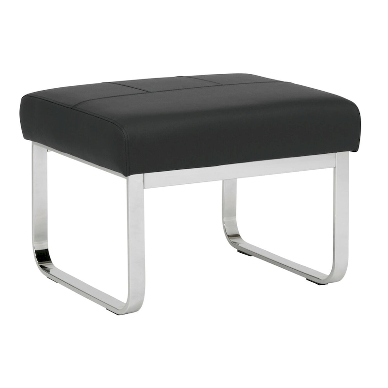 Studio Designs Home Allure Rectangular Metal Blended Leather Modern Ottoman