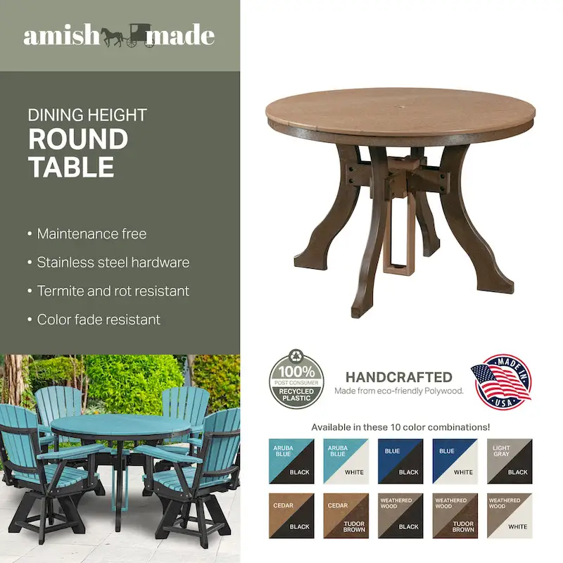 American Furniture Classics Dining Height Round Table , Made in the USA