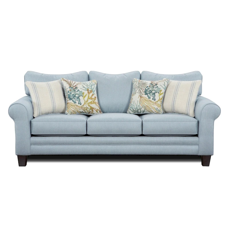 Labyrinth Sky Blue Queen Sleep Sofa