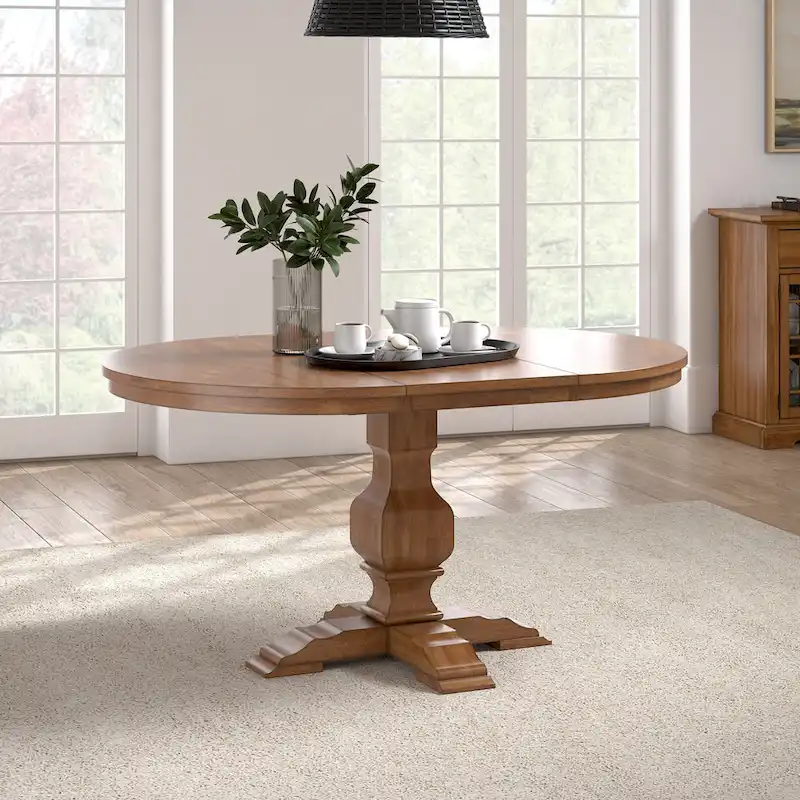 Ronda Two-Tone Oval Solid Wood Top Extending Dining Table